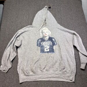 Jon Lauren Marilyn Monroe Yankees Hoodie Mens 3X Gray Graphic Pullover